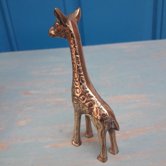 Giraffe Vintage Brass Animal Figurine Mid Century Modern Gold Metal - Picture 11 of 14